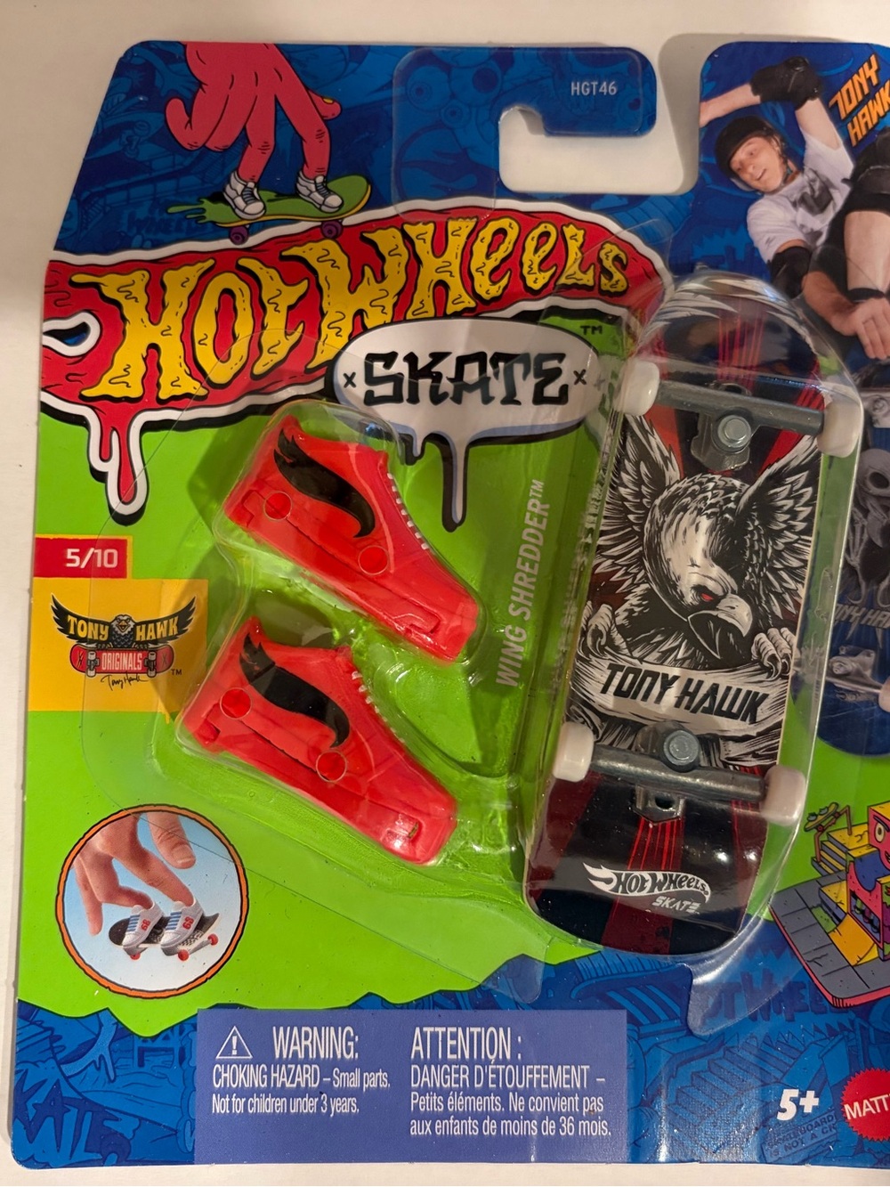 Hot Wheels Skate Tony Hawk  Fingerboard 5/10 RARE - Wing Shredder